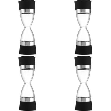 Molinillo de pimienta manual 4X 2 en 1, molinillo de sal y pimienta con molienda ajustable, temporizador de arena marina, doble cabezal, molinillo de doble propósito