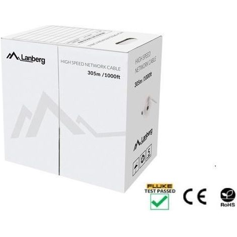 Lanberg CAT.5E UTP CABLE 305M CU WIRE FLUKE GREEN (1/4)