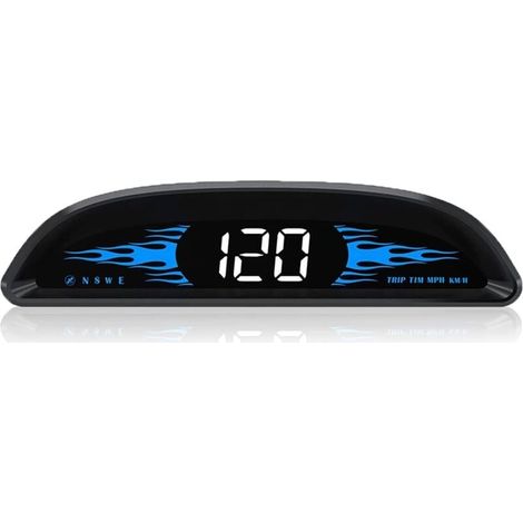 Velocímetro HUD universal para coche de 4 pulgadas, pantalla para parabrisas, velocímetro digital MPH/KMH, detector de velocidad GPS, alarma de exceso de velocidad, conexión USB. (1/4)
