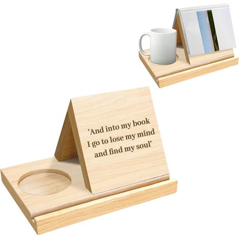 Étagère Triangulaire - En Bois Massif - Support Tasse Intégré - Pour Bureau ou Table de Chevet - 1 Pièce (1/5)