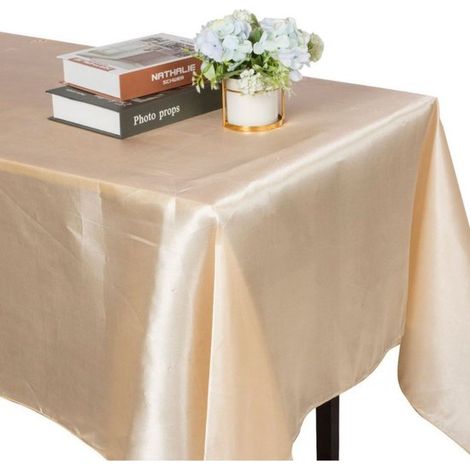 Rechteckige Satintischdecke 2er-Pack 145 cm x 259 cm Rechteckige Polyestertischdecke Weich und knitterfrei Glatter Stoff Waschbar Geeignet für (1/5)