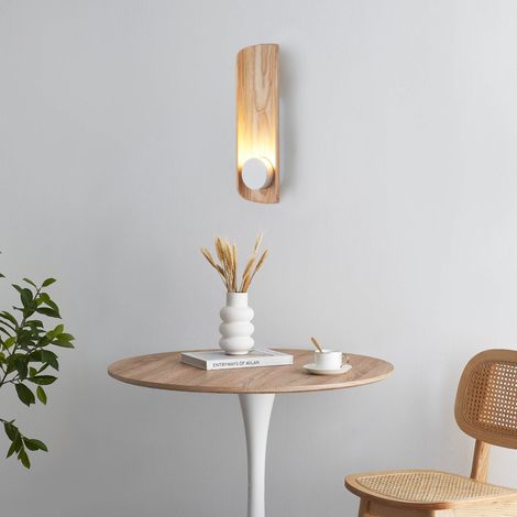 Wandlampe aus Holz und Metall mit integrierter LED -Sparrow