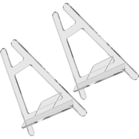 Support D'affichage Multi-fonction en Acrylique Transparent 2 Pièces pour Téléphone et Assiette, Petit Support de Bureau Polyvalent et Élégant (1/5)