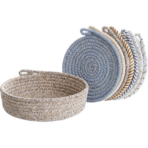Sottopentola rotondi in cotone, 20 cm, set da 7, per pentole e padelle