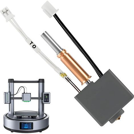 Combo Bi-Metal Hotend Heatbreak for Kobra 3/Kobra 3 V2, 0.4 mm brass nozzle with silicone sock compatible with ANYCUBIC Kobra 3 3D printer. Kobra 3 Combo Kobra 3 V2 for printing with (1/5)