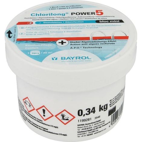 Chlorilong® Power 5 Bloc Mini boîte de 340 g jusqu'à 20 m³