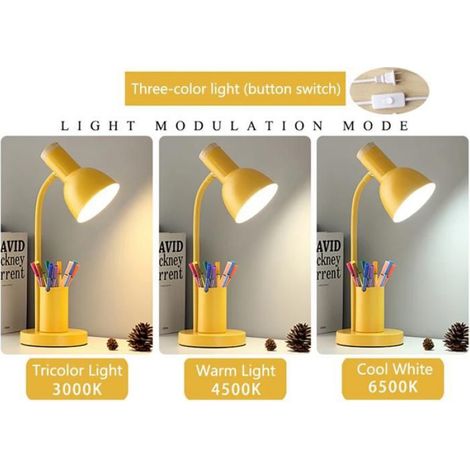 Lampes de bureau - TL103S - Jaune - LED - Porte-stylo (1/4)
