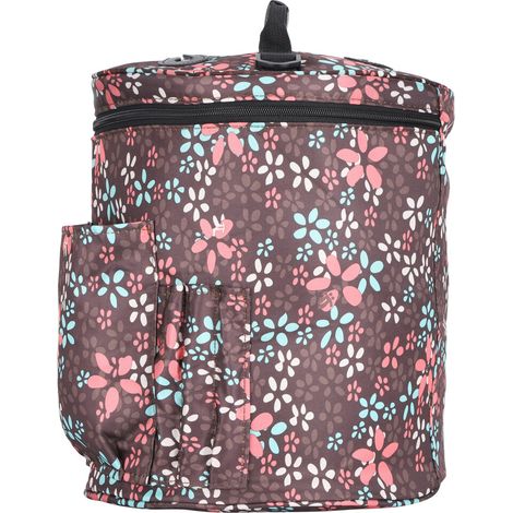 Sac de rangement portable pour la laine, doté de plusieurs poches et d'un rabat à fermeture éclair bidirectionnelle. (1/5)