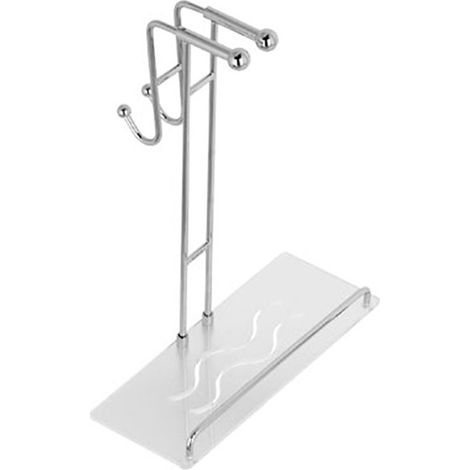 Mensola doccia con appendi abiti in ottone cromato da appendere senza forare - accessori bagno