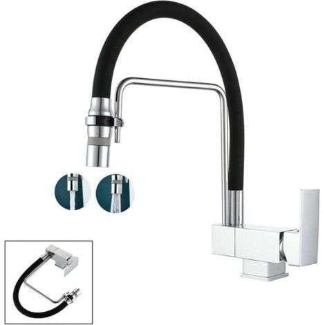 Mitigeur Cuisine RabattableRobinet Cuisine Sous Fenêtre Avec 2 Modes De Jets, En LaitonMitigeur Cuisine Pliable (1/4)