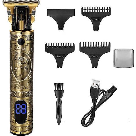 Tondeuse à cheveux professionnelle sans fil pour hommes, écran LED, kit tondeuse à barbe rechargeable, fonctionnement silencieux pour enfants