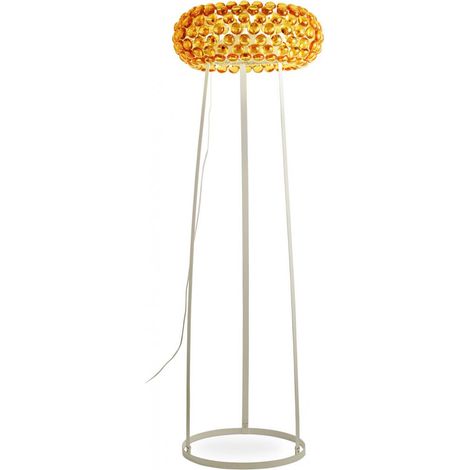 Stehlampe - Große Wohnzimmerlampe mit Kristallknöpfen - Savoni Gold