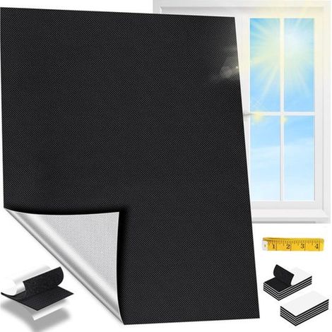 Tissu occultant avec Velcro - 150 x 200 cm - Occultation totale - Protection solaire - Tissu bloquant la chaleur et la lumière - Rideau occultant pour fenêtres - Rideau anti-UV - Store - Store de fenê