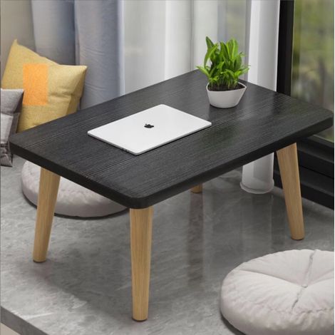 Table Basse, Table Tatami pour Ordinateur Portable, Table De Pique-Nique, Basse Portable, 60x40x32cm, Noir