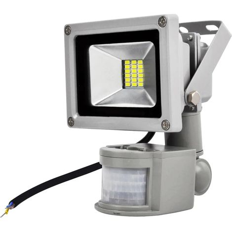 Projecteur LED Greenmigo 20W avec détecteur de mouvement, lumière blanche froide, étanche IP65, spot en aluminium, idéal pour éclairer un jardin, un garage, un terrain de sport ou un hôtel. (1/3)