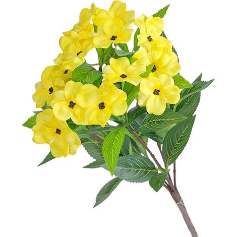 Artificial Yellow Balsam Fir Bouquet (2 Pack), Lifelike, UV Resistant, for Wedding, Office and Porch Decorations