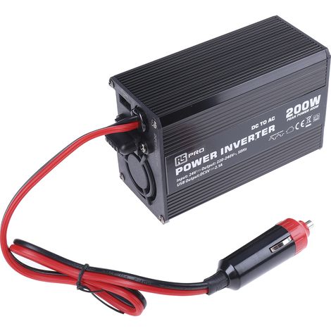Convertisseur continu-alternatif, Onde sinusoïdale modifiée, 24V c.c. / 230V c.a. - 200W ( Prix pour 1 ) (1/4)