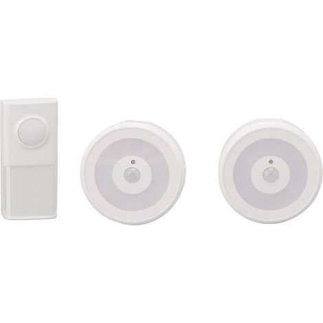 Sonnette sans fil étanche avec 58 morceaux de musique, détecteur de présence, lumière, alimentation USB, sonnette intelligente pour la maison, blanche (1/5)