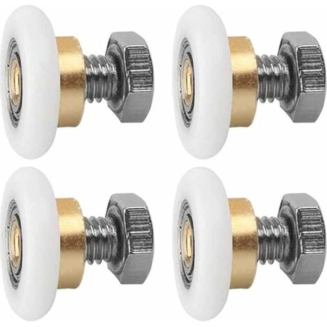 Rouleau De Porte Coulissante, 4 PCS Rouleaux De Douche, Coureurs De Douche, Rouleau Roulette Roue pour Porte de Douche Roulettes Coulissantes Porte Roue de Remplacement(20MM)-LIAIKI (1/5)
