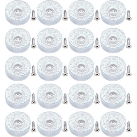20x Antidérapant Silencieux 30mm Grand Protecteur Sol Silicone Patins de Meubles Planeurs avec vis pour Pieds canapé Table Bureau, Coussinets Chaise Rond Caoutchouc à Visser pour parquet (1/5)