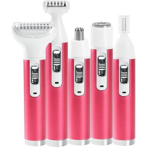 Trimmeuse Pour Femme - 5 Têtes Interchangeables - Sans Fil Rechargeable USB - Pour Visage Corps Aisselles Bikini Nez Sourcils - 1 Pièce (1/5)