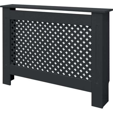 ECD Germany Heizkörperverkleidung mit Wabenmuster 112x19x82cm Anthrazit aus MDF lackiert Schlafzimmer Wohnzimmer Heizungsverkleidung Heizkörperabdeckung Heizungsabdeckung Heizung Heizkörper Abdeckung (1/5)