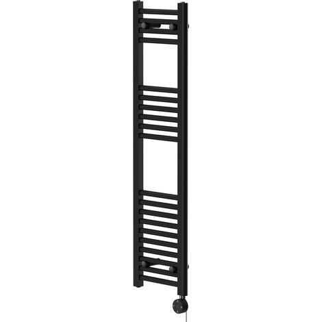 Wholesale Domestic Pizarro Colore Matt Black 1200mm x 300mm Straight Digital Thermostatic Electric Heated Towel Rail (1/5)