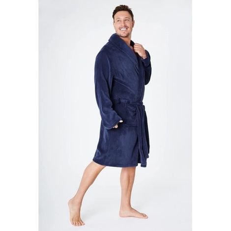 Peignoir de bain - Non spécifié - Modèle Polaire - Couleur Bleu - Taille L - Confort Doux (1/4)