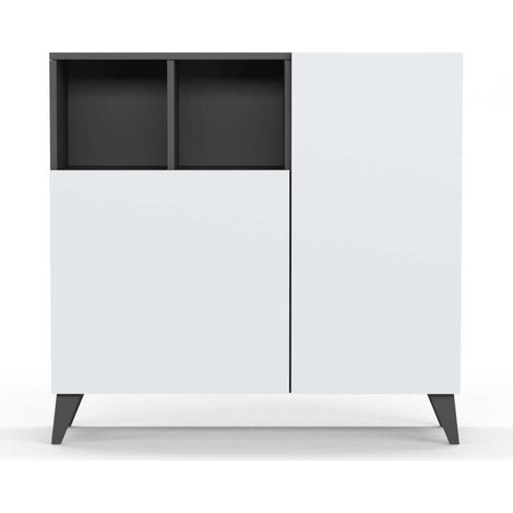 Zapatero modelo 510, acabado grafito/blanco, 90x90x26 (alto x ancho x fondo) (1/3)