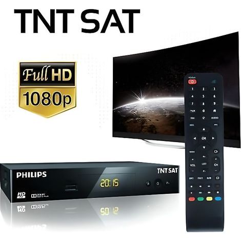 Récepteur PHILIPS DSR 3231T , Démodulateur Satellite HD S.C TNTSAT, Noir, Haute définition