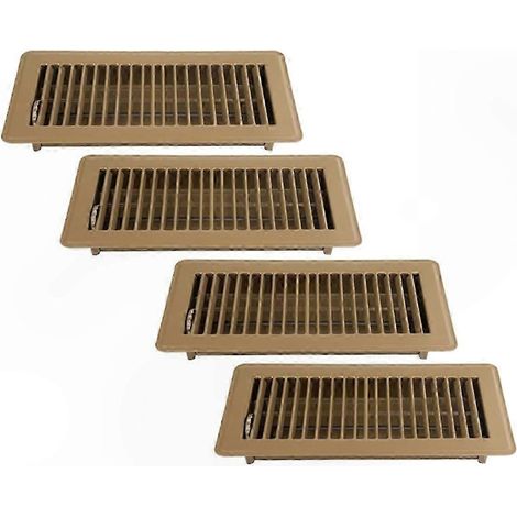 Grilles de sol robustes en acier, aérations 4x10, paquet de 4, registres de sol réglables et praticables (1/5)