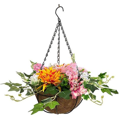Décoration de bassin avec des chrysanthèmes artificiels suspendus pour l'intérieur et l'extérieur (1/4)