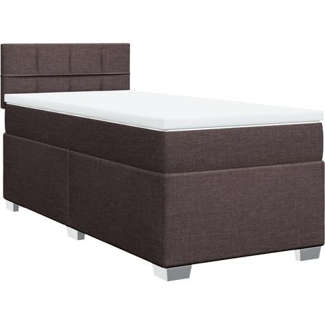 Maison Exclusive - Giroletto a Molle con Materasso Marrone Scuro 90x190cm Tessuto