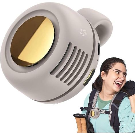 Ventilador con clip, recargable, 3 velocidades, silencioso, giratorio 360°, para cinturón y accesorios de viaje. (1/5)