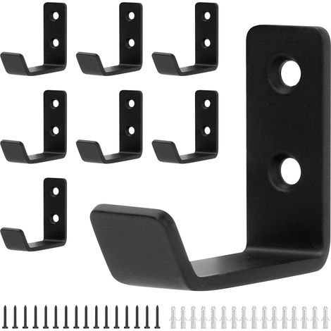 8 Pièces Patere Porte Manteau Mural Noir,Patere Robustes Métal Avec Vis (1/5)