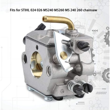 Carburateur pour tronçonneuse 024 026 MS240 MS260 MS 240 260 WT194 : filtre à air, bobine d'allumage, conduite de carburant, réglage.