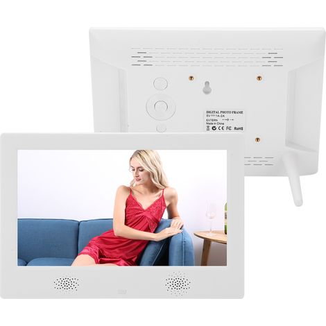 Cadre photo numérique HD 10 pouces, résolution 1024 x 600, compatible avec la lecture MP3/MP4 et d'images (1/5)