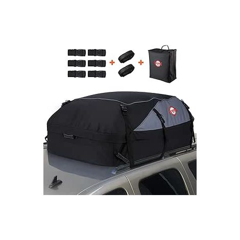 Coffre de toit 425L imperméable – Dimensions 105x90x45cm – Sangles de sécurité – Convient à tous véhicules – Sac à bagages noir (1/5)