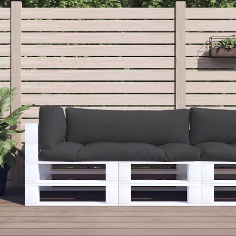 Coussins de palette lot de 3 noir tissu