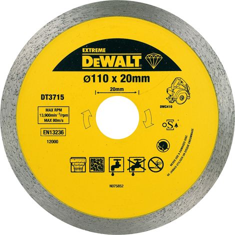 Hoja de diamante DEWALT 110 x 20 mm DT3715 para DWC410