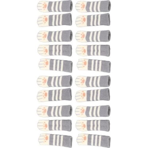 TMISHION Protecteurs de sol pour pieds de chaise 20 pièces patte de chat meubles jambe chaussettes Double épaissi tricot chaise (1/4)