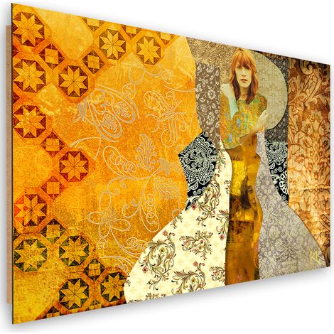 Quadro deco panel, Una donna su uno sfondo decorativo - 60x40 (1/5)