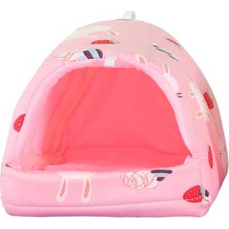 Nid Coton Pour Hamster - Rose - 8 x 8 cm à 18 x 18 cm - Pour Rongeurs - Hiver - 1 Pièce (1/5)