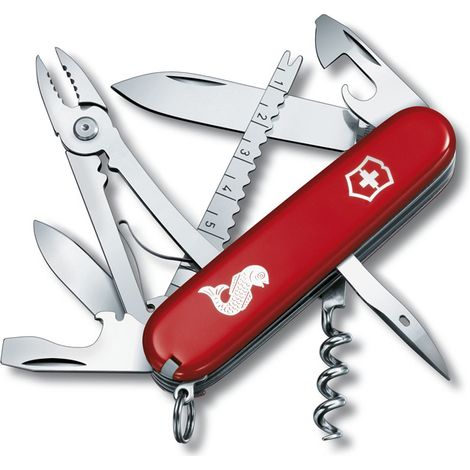 Couteau suisse Victorinox Angler rouge avec 19 fonctions idéal pour les pêcheurs 1.3653.72 poids 113 grammes. (1/3)