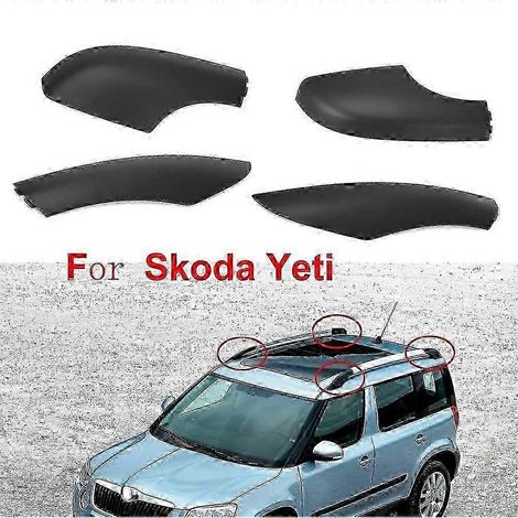 Protection noire pour barres de toit avant et arrière Skoda Yeti SUV (embouts). (1/5)