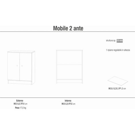 ASTOR - mobiletto portaoggetti ad due ante