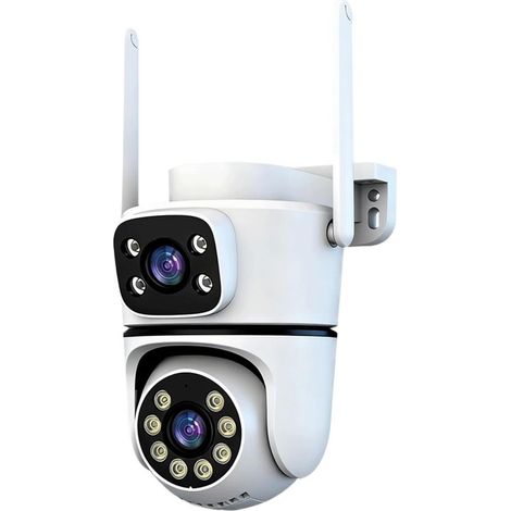 4K 12MP Tuya Double Objectif PTZ WiFi caméra Full HD Double écran AI Humain Suivi Automatique caméra de Surveillance vidéo de sécurité extérieure(12MP Cam 64G Card) (1/5)