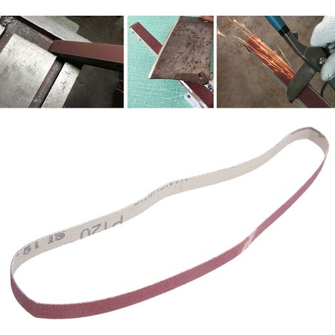 10 Stück Aluminiumoxid-Schleifbänder, Schleifpapier, 533 x 9 mm (100) (1/5)