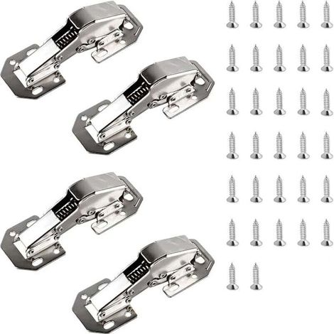 4 cerniere per armadietti - 113 × 43 mm (5 pollici) - Cerniera a vite con chiusura ammortizzata per ante di armadietti resistenti (1/4)
