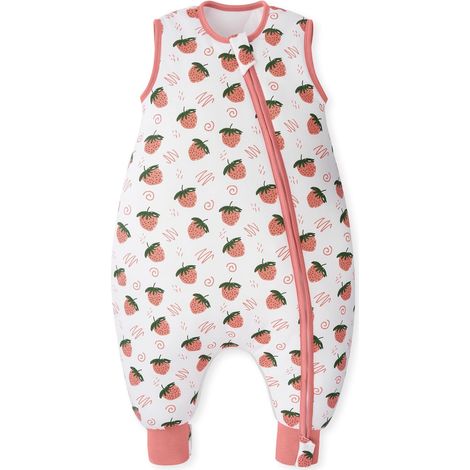 Gigoteuse Hiver 6-18 Mois, Gigoteuse à Pieds Tog 2.5 Turbulette Hiver pour Bébé, Tissu 100% Coton Super Doux et Chaud Fille Garçon 70cm Fraise (1/5)